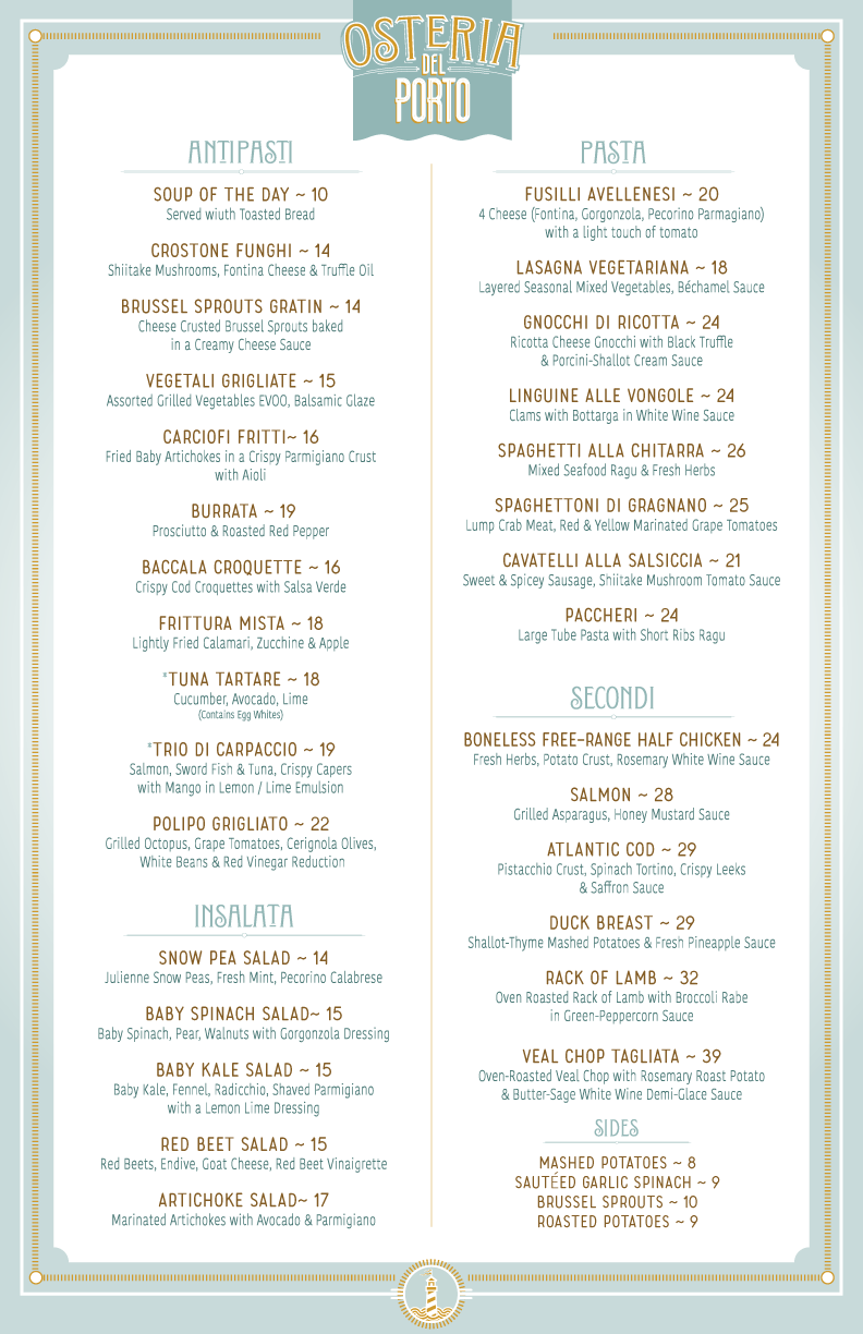 OSTERIA DEL PORTO MOBILE MENU